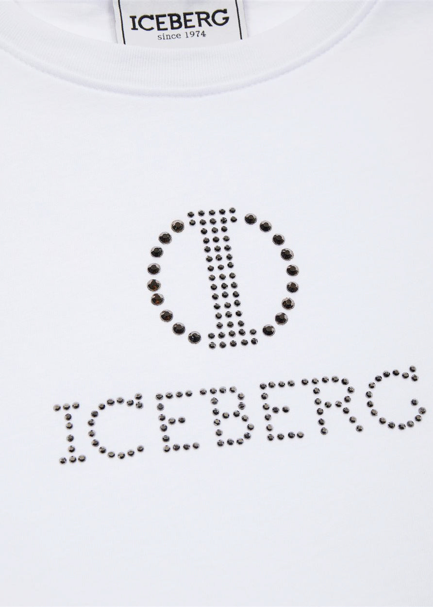 Iceberg Kids T-Shirt Bianca con Applicazioni per Bambine