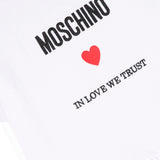 Moschino Kids White Soft Jersey Flared Dress for Baby Girls