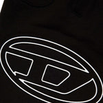 Diesel Kids Short in Felpa Nero con Logo Oval D