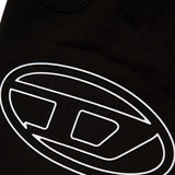 Diesel Kids Short in Felpa Nero con Logo Oval D