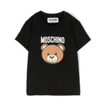 Moschino Kids T-Shirt Nera con Logo Teddy Bear