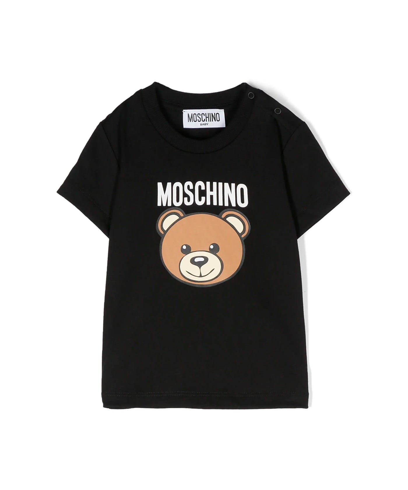 Moschino Kids T-Shirt Nera con Logo Teddy Bear