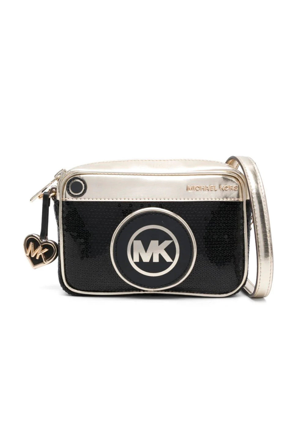 Michael Kors Kids Borsetta Nera a Spalla con Pailettes