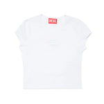 Diesel Kids T-Shirt Bianca con Logo Oval D per Bambine