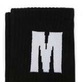 MSGM Kids Calzino con Ricamo Nero