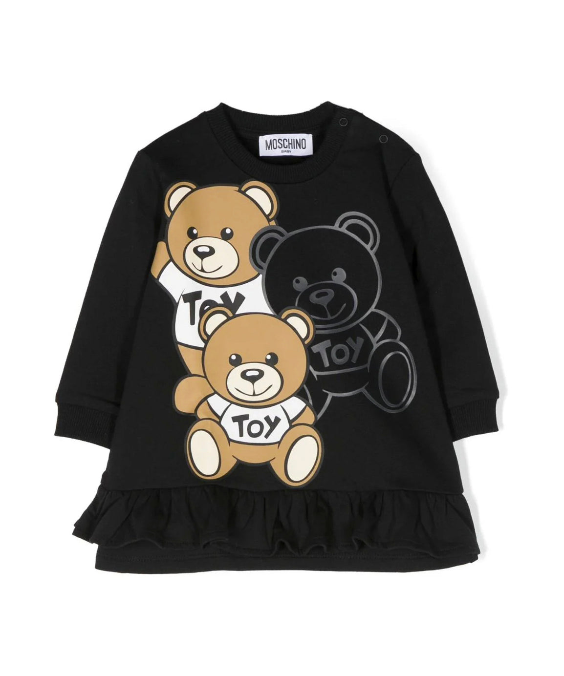 Vestito in Felpa Nero Teddy Bear Moschino Kids: Eleganza e Comfort per le Giovani Fashion Icon