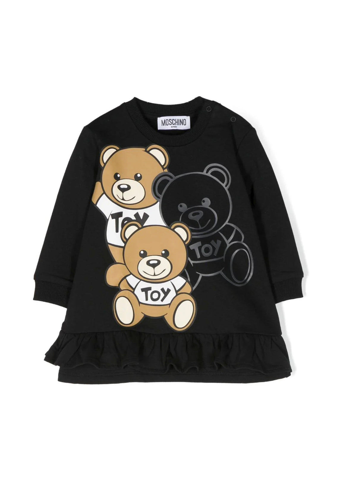 Vestito in Felpa Nero Teddy Bear Moschino Kids: Eleganza e Comfort per le Giovani Fashion Icon