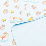 Moschino Kids Coperta Celeste con Teddy Bear All-over