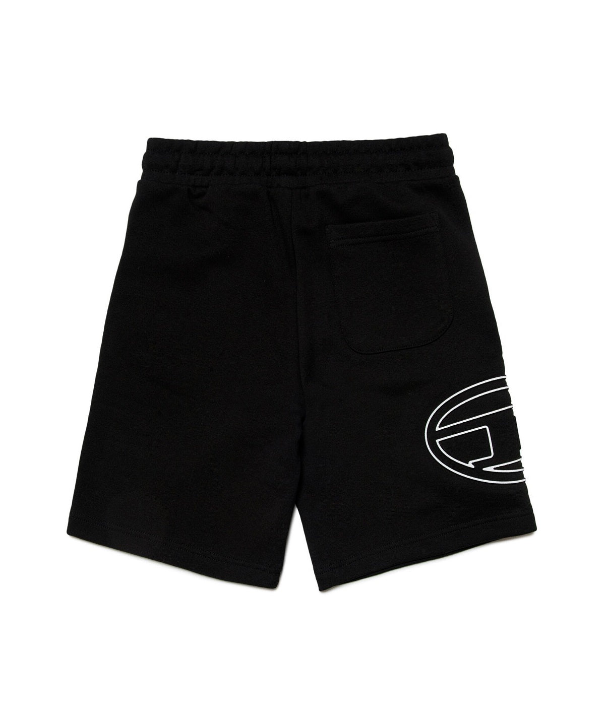 Diesel Kids Short in Felpa Nero con Logo Oval D