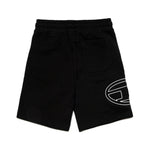 Diesel Kids Short in Felpa Nero con Logo Oval D