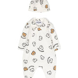 Moschino Kids White Teddy Bear Hat Romper