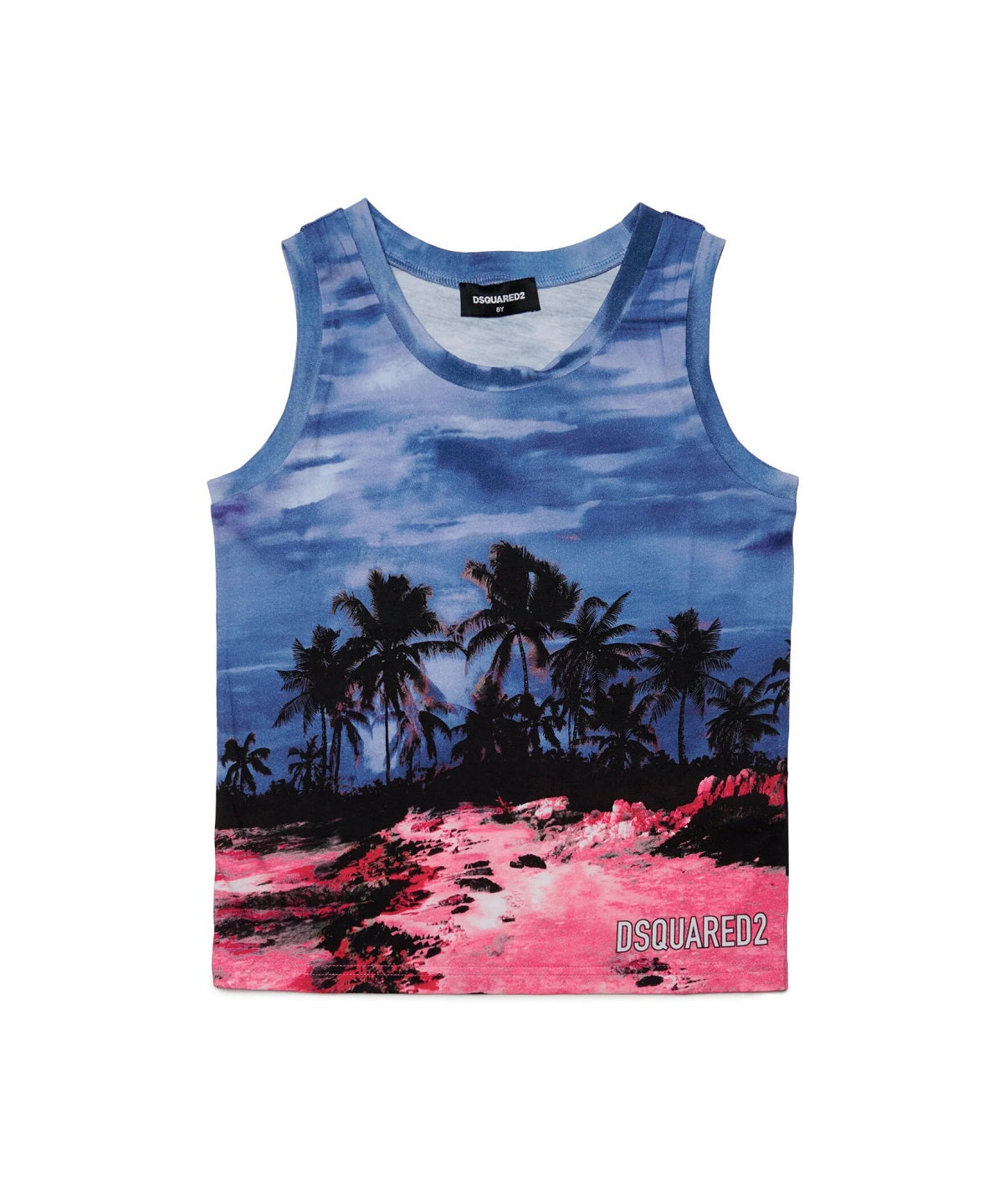Dsquared2 Kids Canotta Stampa Palme per Bambini