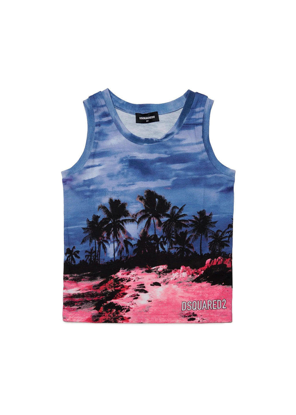Dsquared2 Kids Canotta Stampa Palme per Bambini