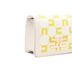 Elisabetta Franchi La Mia Bambina Borsa a Spalla con Placca Logo Burro/Cedro