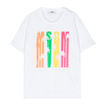 Msgm Kids T-Shirt Bianca con Stampa Multicolor per Bambine