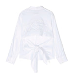 Msgm Kids Camicia Bianca con Fiocco
