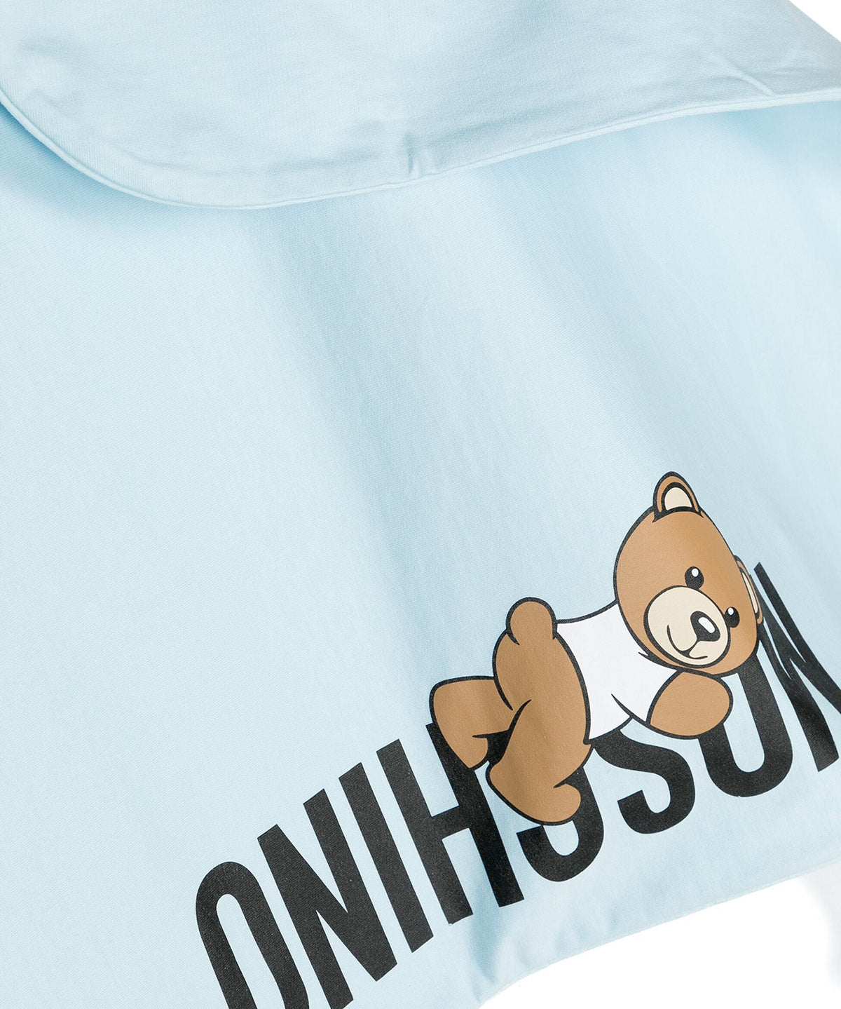Moschino Kids Coperta Celeste con Stampa