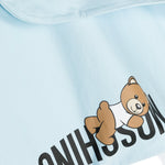 Moschino Kids Coperta Celeste con Stampa