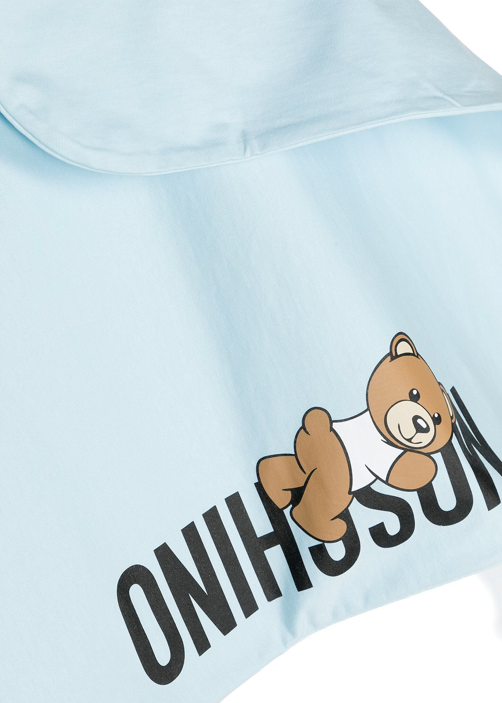 Moschino Kids Coperta Celeste con Stampa
