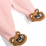 Moschino Kids Tutina Rosa con Motivo Teddy Bear 