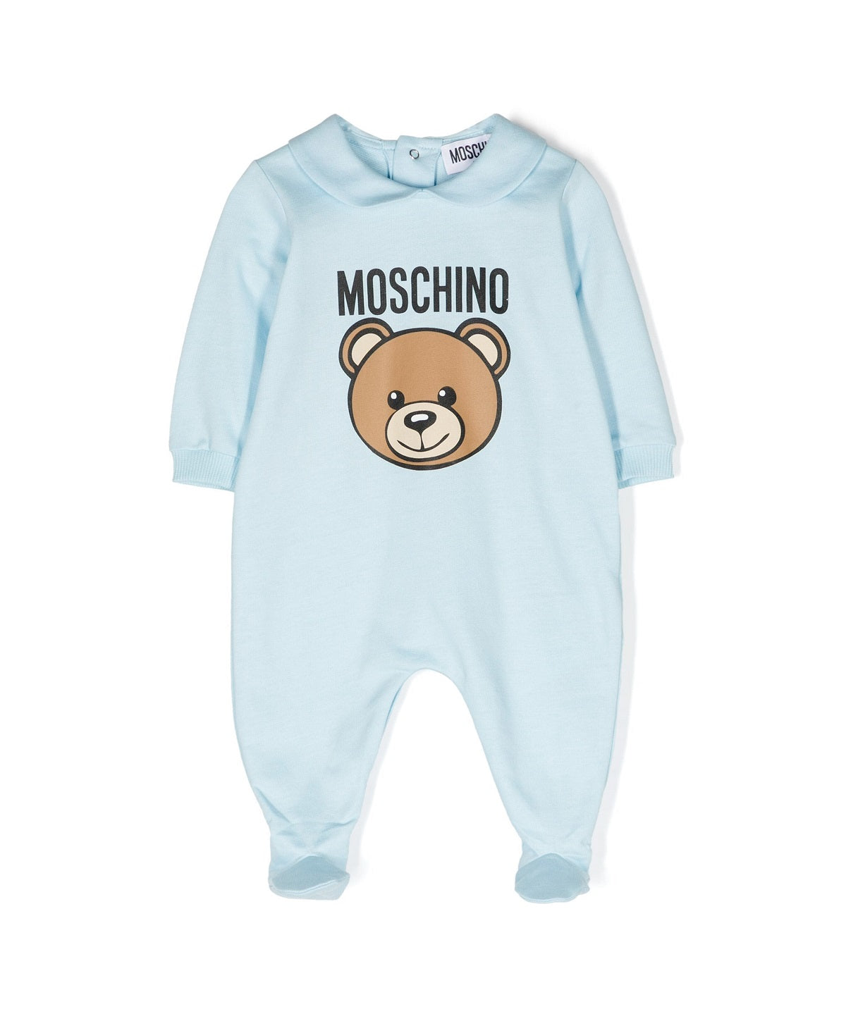 Moschino Kids Tutina Celeste con Logo Teddy Bear