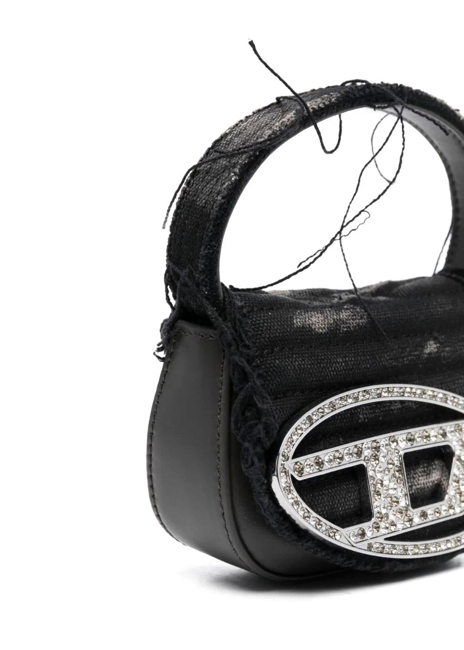 Borsa Diesel 1dr: Stile Ricercato con Denim Nero e Dettagli Strass