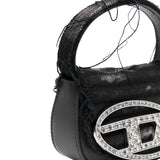 Borsa Diesel 1dr: Stile Ricercato con Denim Nero e Dettagli Strass