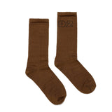 Dsquared2 Kids Calzino in Misto Lana con Ricamo Logo a Intarsio Ruggine