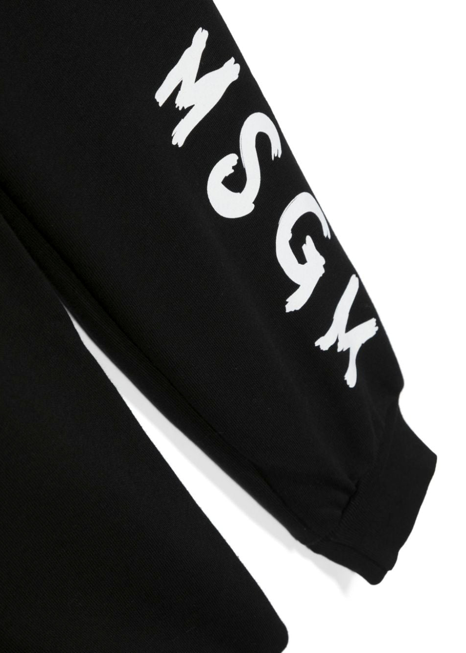 MSGM Kids Pantalone Tuta Joggers Nero con Stampa