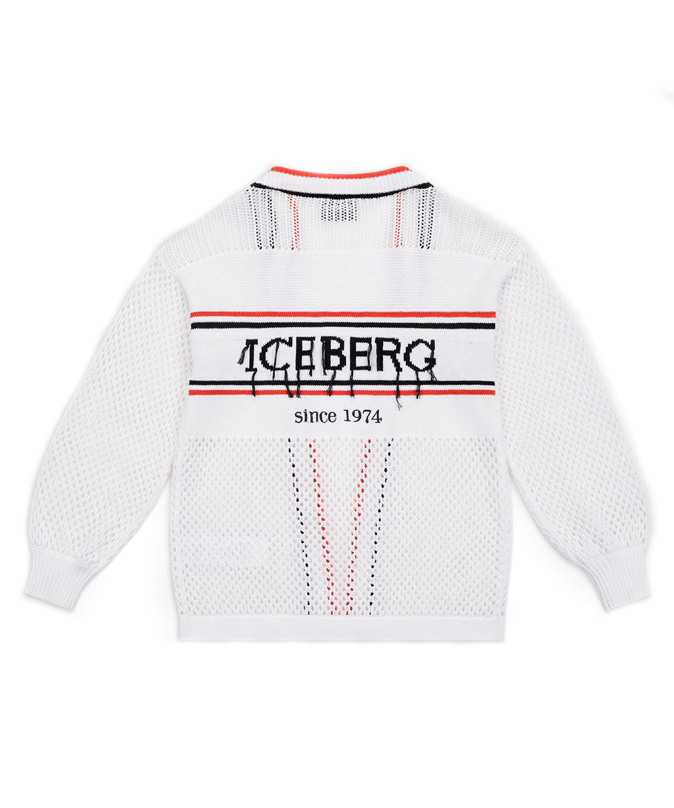 Iceberg Kids Cardigan Bianco per Bambine