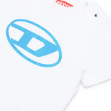 Diesel Kids White Oval D Logo T-Shirt for Babies