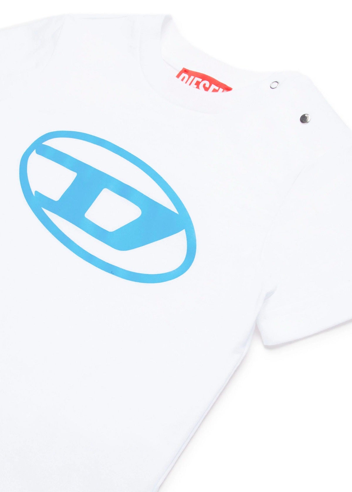 Diesel Kids T-Shirt Bianca con Logo Oval D per Neonati