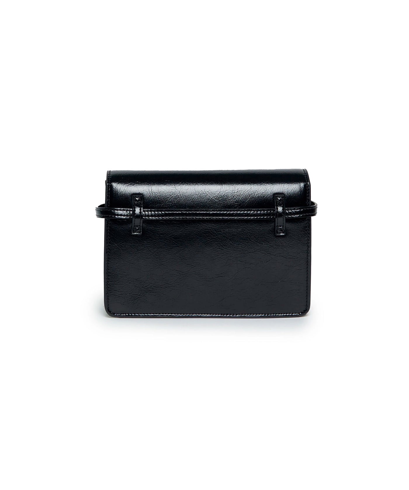 N°21 Kids Borsa a Spalla Nera con Placca Logo in Finta Pelle