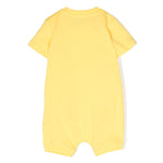 Moschino Kids Pagliaccetto Giallo con Stampa Teddy Bear