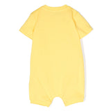 Moschino Kids Pagliaccetto Giallo con Stampa Teddy Bear