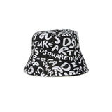 Dsquared2 Kids Cappello Bucket Nero con Stampa Pop Culture All-over per Neonati