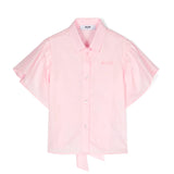 Msgm Kids Camicia Rosa con fiocco