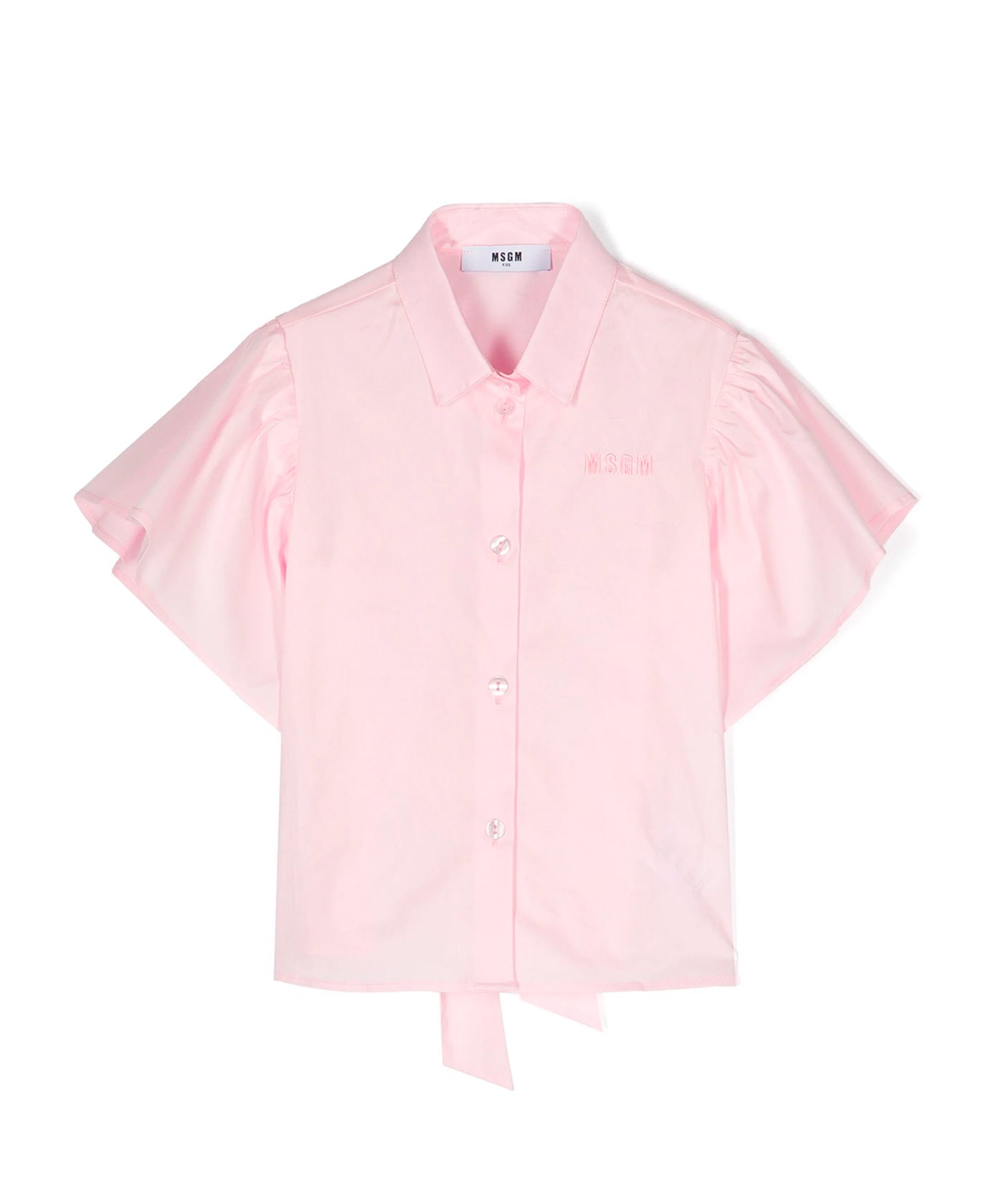 Msgm Kids Camicia Rosa con fiocco