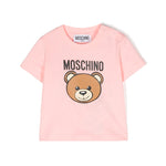 Moschino Kids T-Shirt Rosa con Logo Teddy Bear