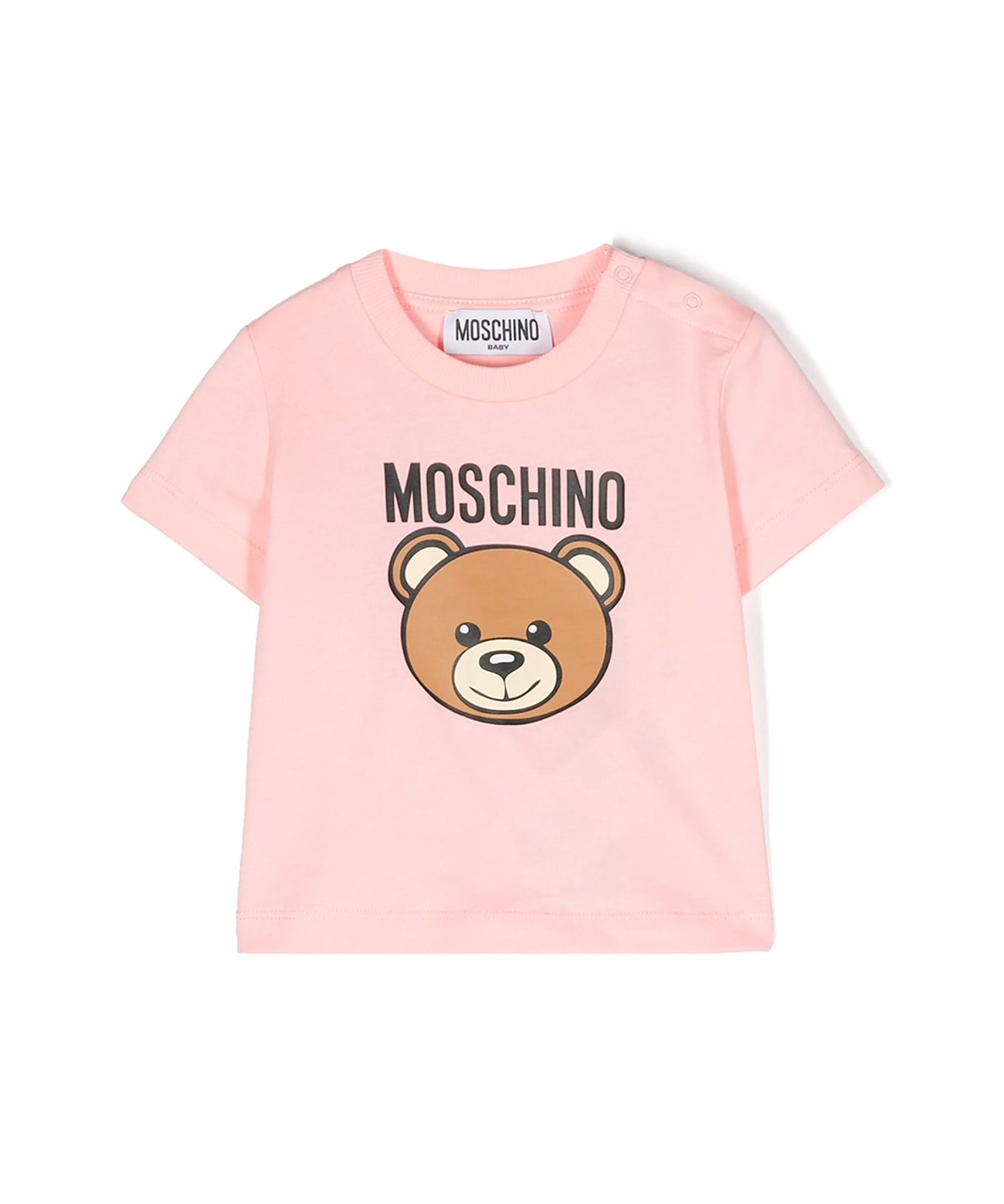 Moschino Kids T-Shirt Rosa con Logo Teddy Bear