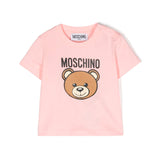 Moschino Kids T-Shirt Rosa con Logo Teddy Bear