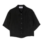 Moschino Kids Camicia Nera Monogram All-over per Bambine