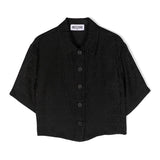 Moschino Kids Camicia Nera Monogram All-over per Bambine