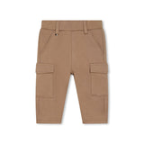 Boss Kids Beige Tapered Cargo Pants for Babies