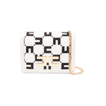 Elisabetta Franchi La Mia Bambina Borsa a Spalla con Placca Logo Burro/Nero