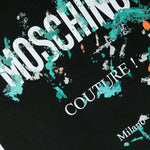 Moschino Kids T-shirt Nera con Stampa Vernice per Bambini