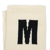 MSGM Kids Calzino con Ricamo Crema