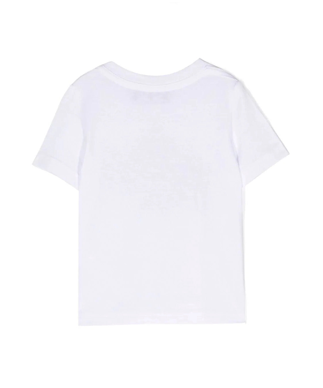 T-shirt Girocollo DSquared2 Kids Bianca per Neonati in Cotone | Maniche Corte | Apertura con Botton