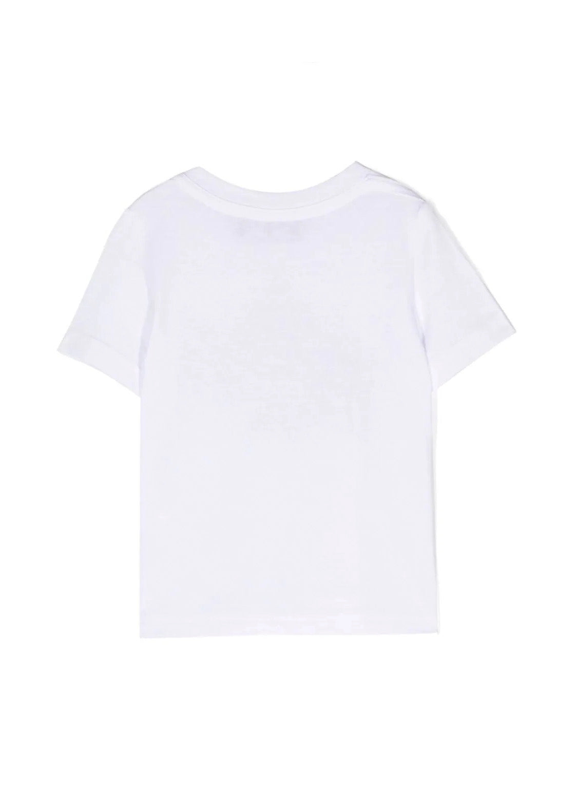T-shirt Girocollo DSquared2 Kids Bianca per Neonati in Cotone | Maniche Corte | Apertura con Botton