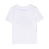 T-shirt Girocollo DSquared2 Kids Bianca per Neonati in Cotone | Maniche Corte | Apertura con Botton
